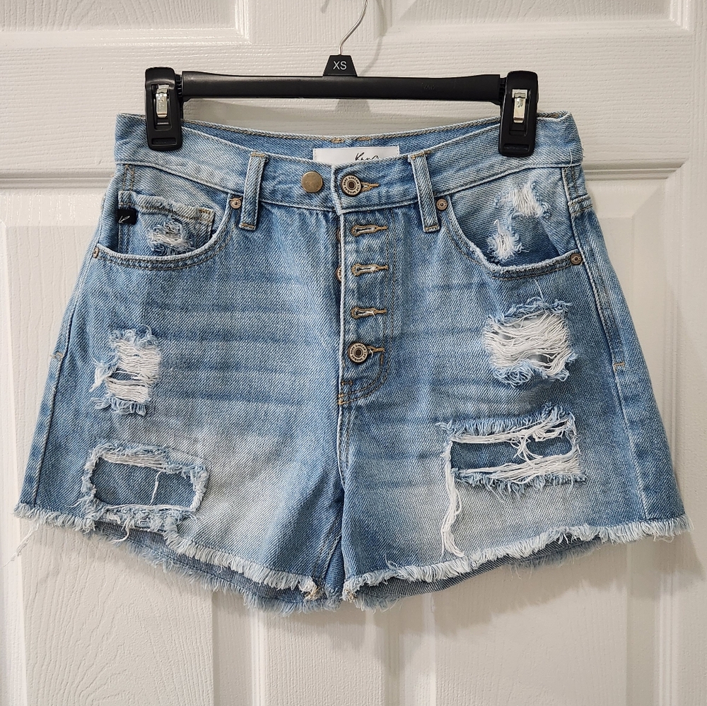 KanCan High Waist Distressed Shorts